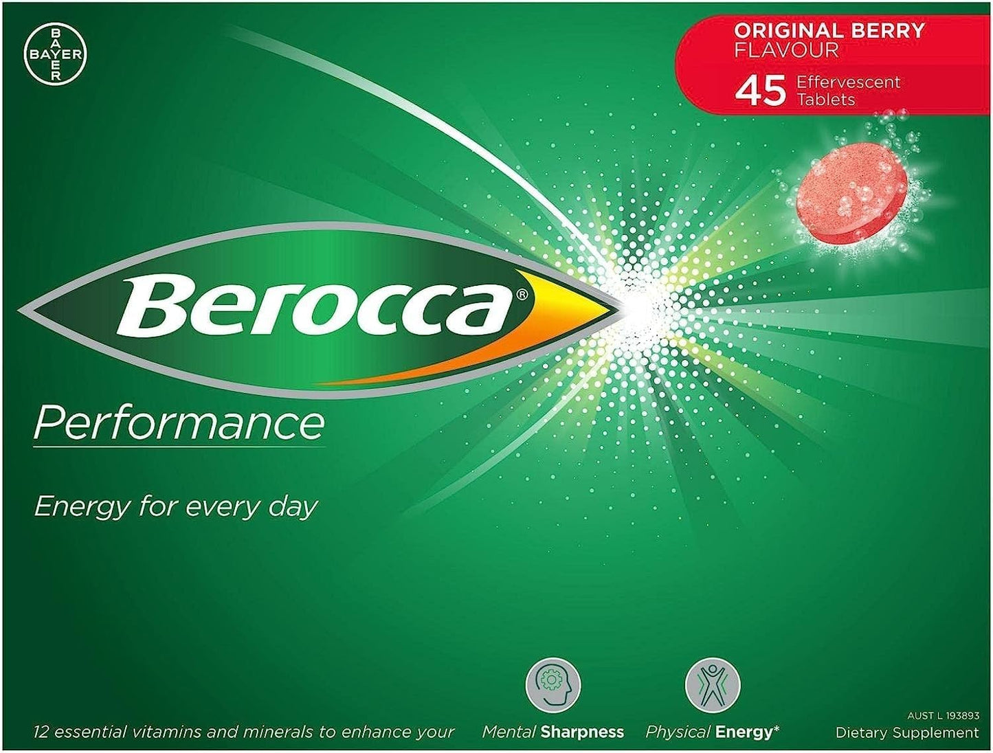 Berocca Performance Berry Flavor 45 Effervescent Tablets